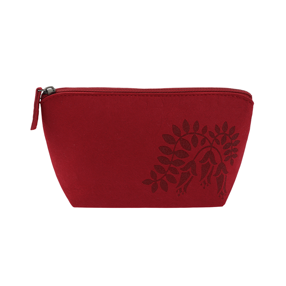 Felt Cosmetic Bag Kōwhai Medium Maroon