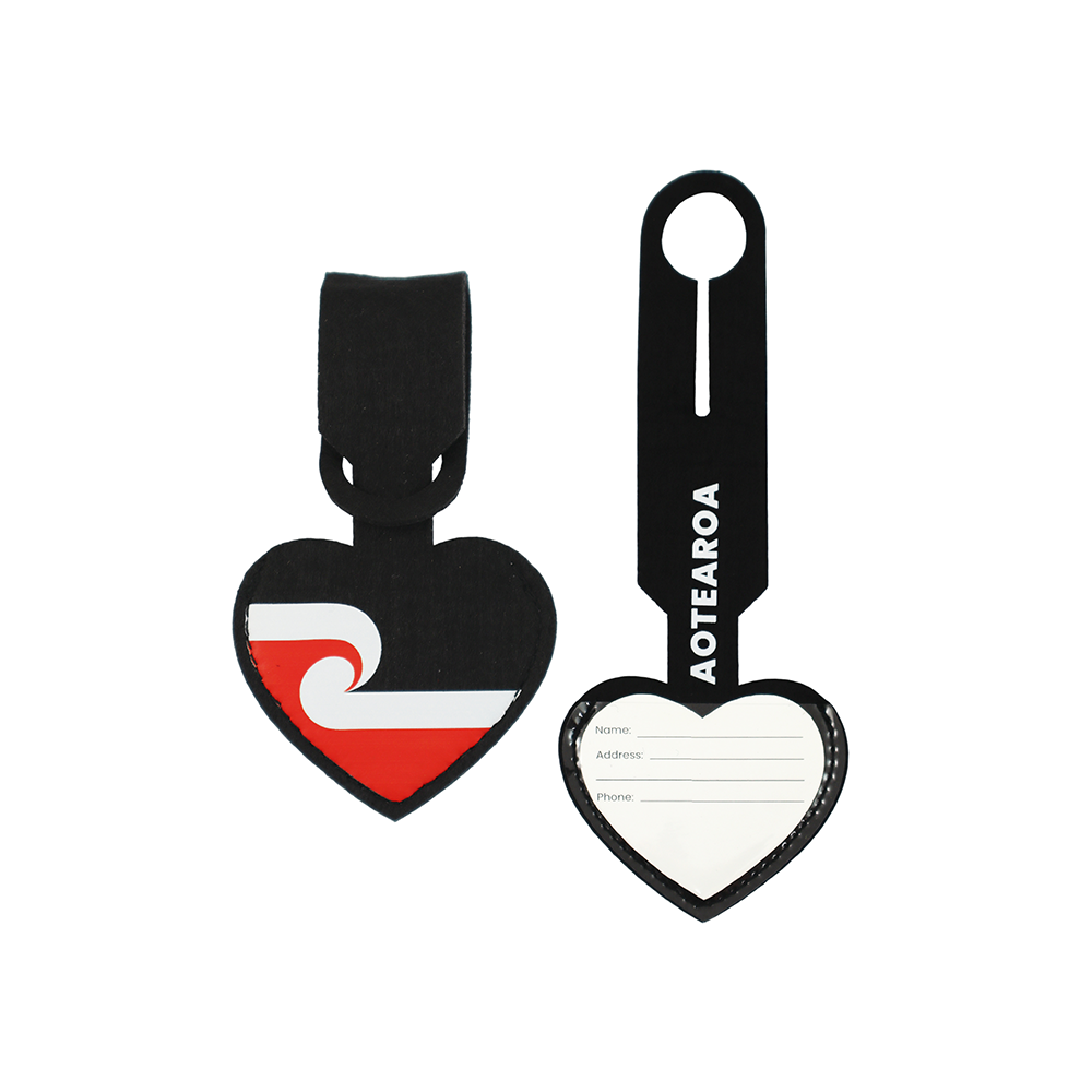 Heart Maori Flag Felt Luggage Tag