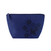 Felt Cosmetic Bag Large Pīwakawaka Navy Blue