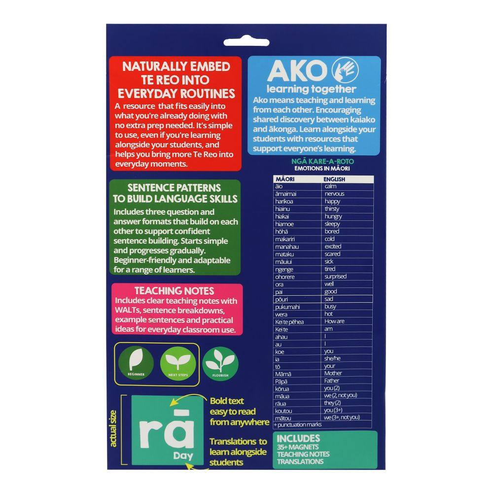 Magnetic Emotions in Te Reo Maori 35+ Pieces