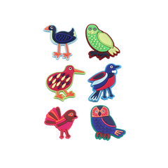 Shoe Accessory Charms NZ Colourful Birds Pack of 6