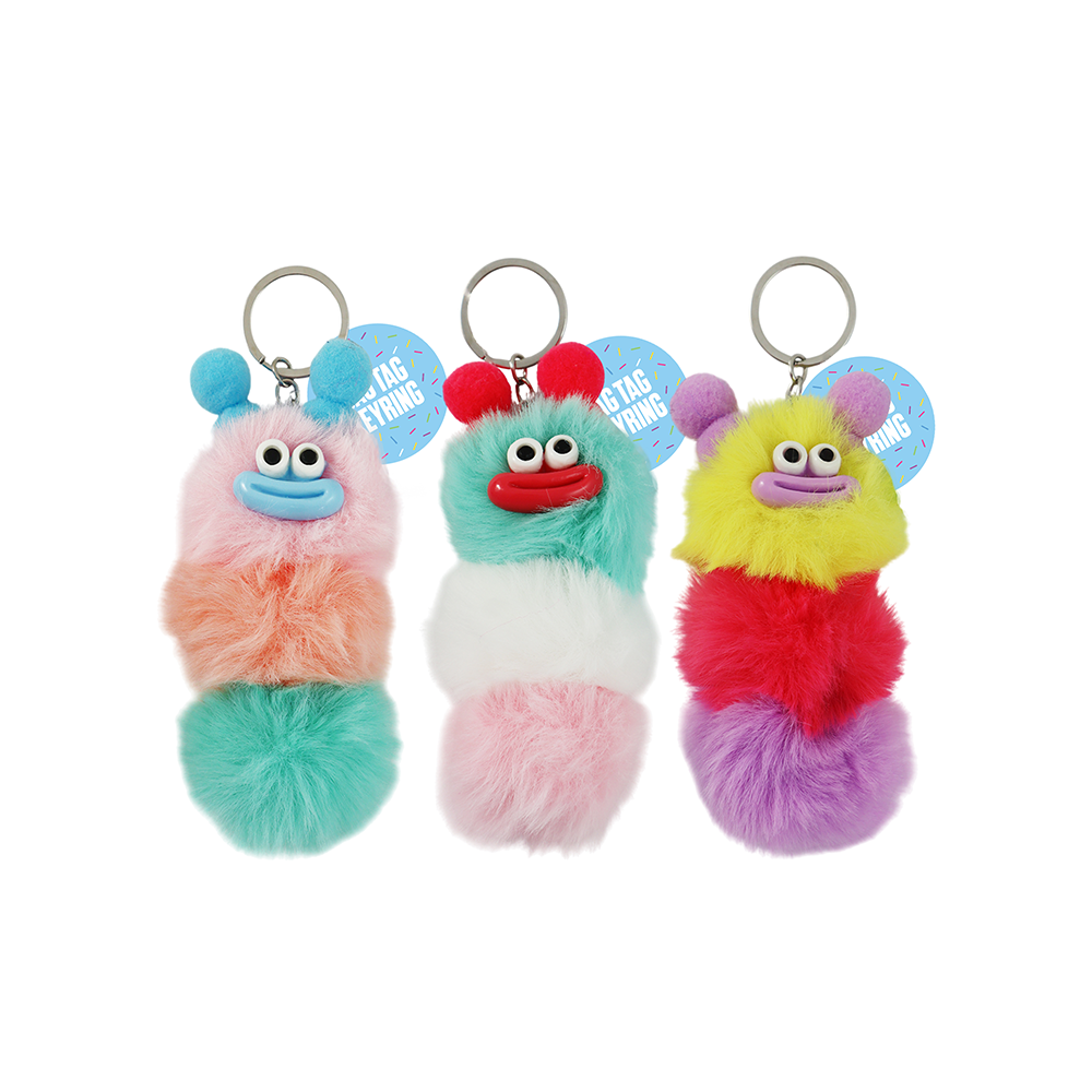 Pom Pom Monster Keyring Charm Assorted