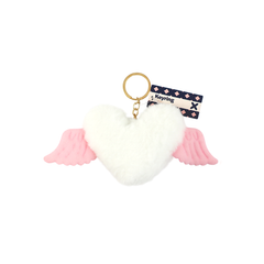 Ava Plush Winged Heart Keyring Assorted