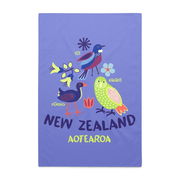 New Zealand Tea Towel Native Birds Blue