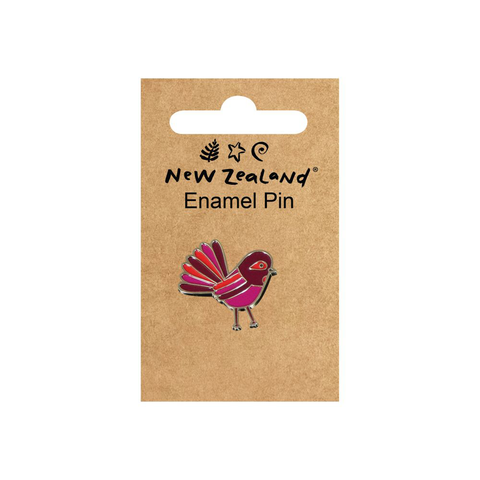 Enamel Pin Colourful pīwakawaka