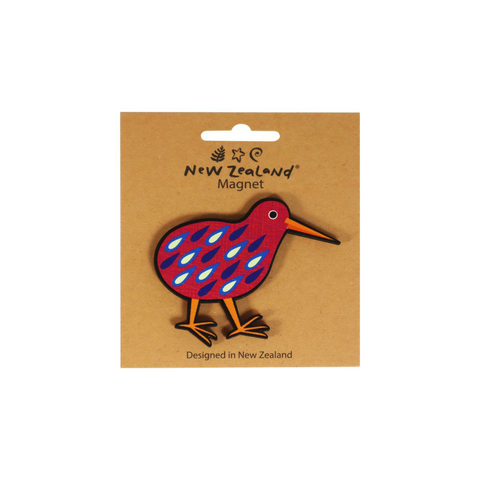 Wooden Cut Out Magnet Kiwi Colourful