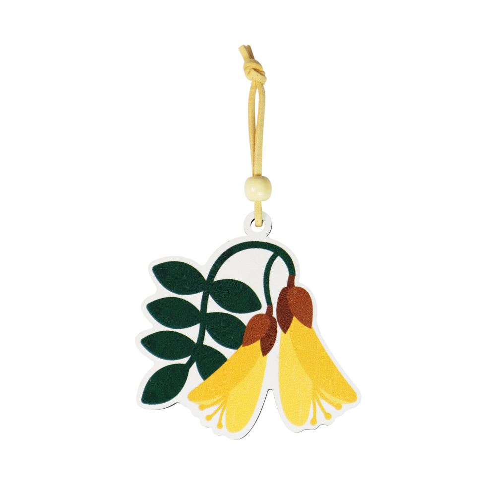 Kiwiana Wooden Hanging Ornament Kōwhai