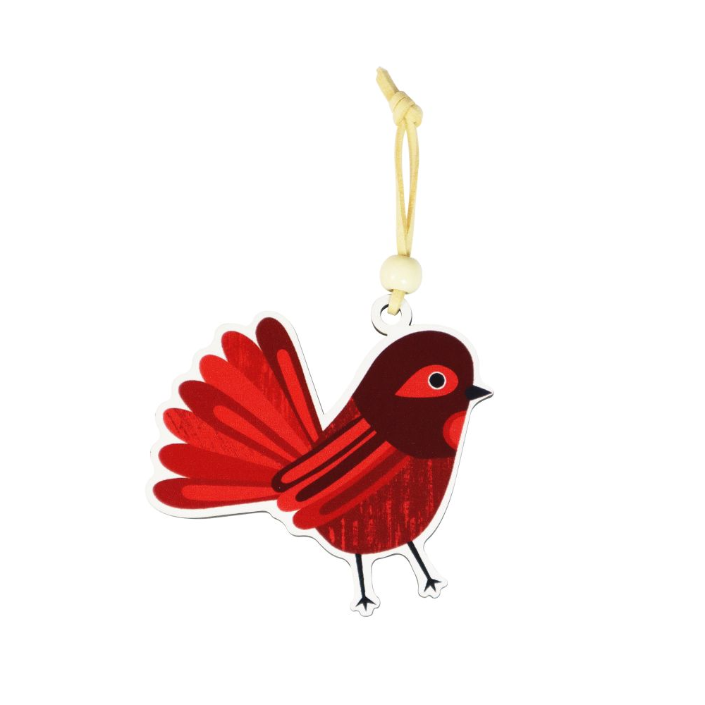 Kiwiana Wooden Hanging Ornament Pīwakawaka