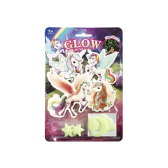 Glow in Dark Unicorns and Stars Wall Stickers Assorted