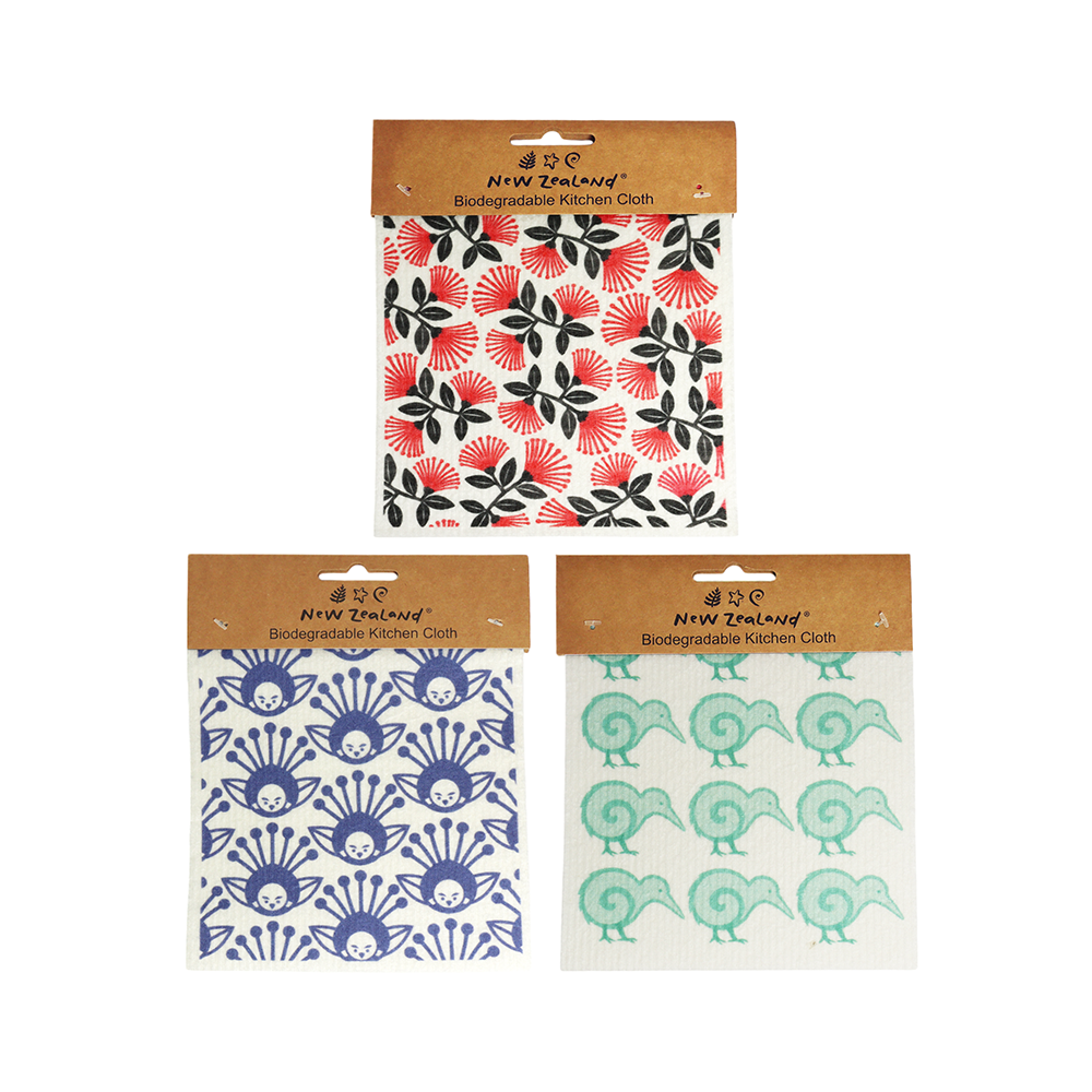 Kiwiana Biodegradable Dish Cloth Assorted