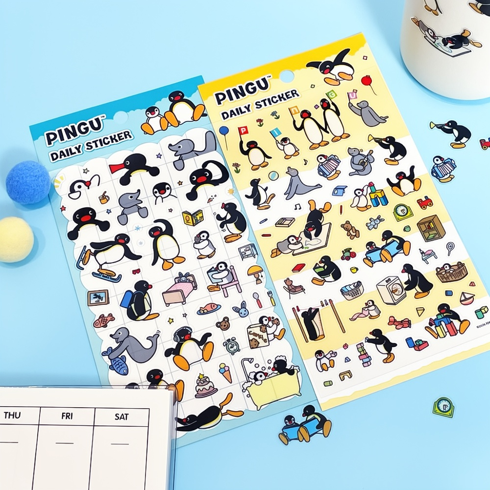 Pingu Daily Sticker Sheet Cute Diy Deco Planner Stickers Sky