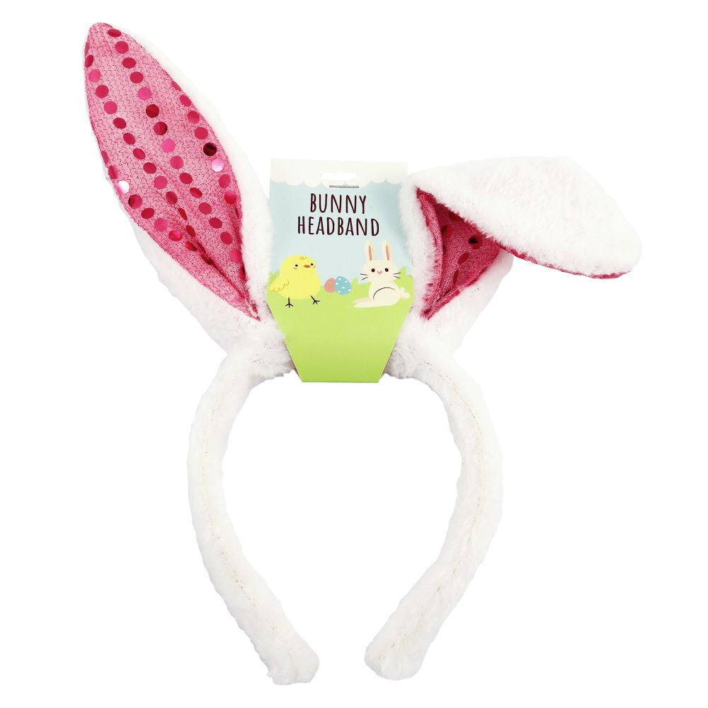 Bunny Ears Headband Glitter Pink