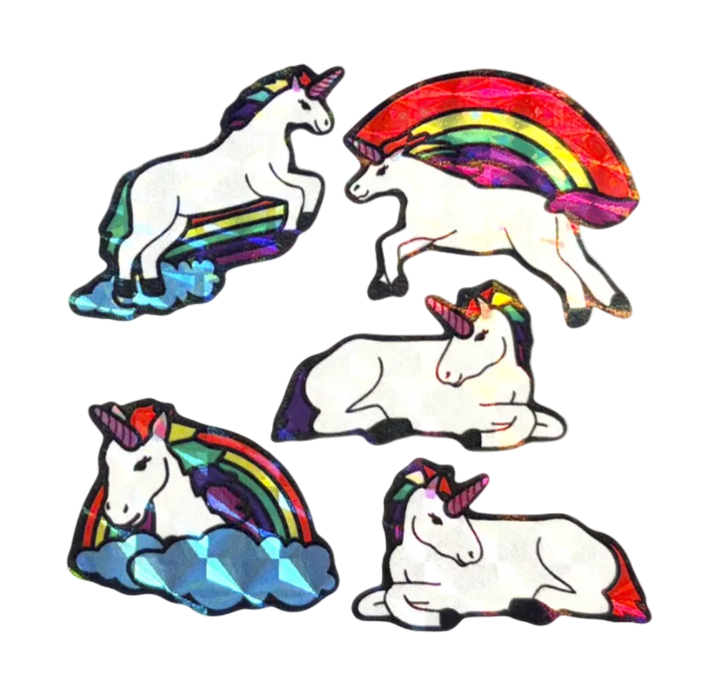 Sticker Garden Sheet Prism Rainbow Unicorn