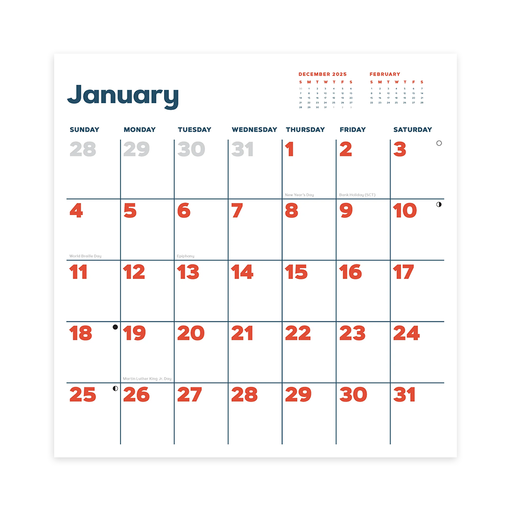 2026 Wall Calendar Catffirmations