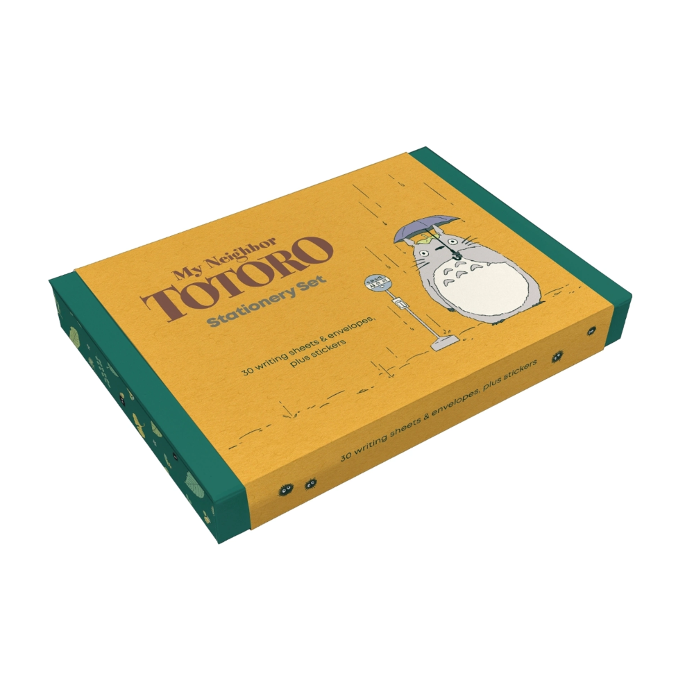 Stationery set packaging with Totoro illustration on a white background