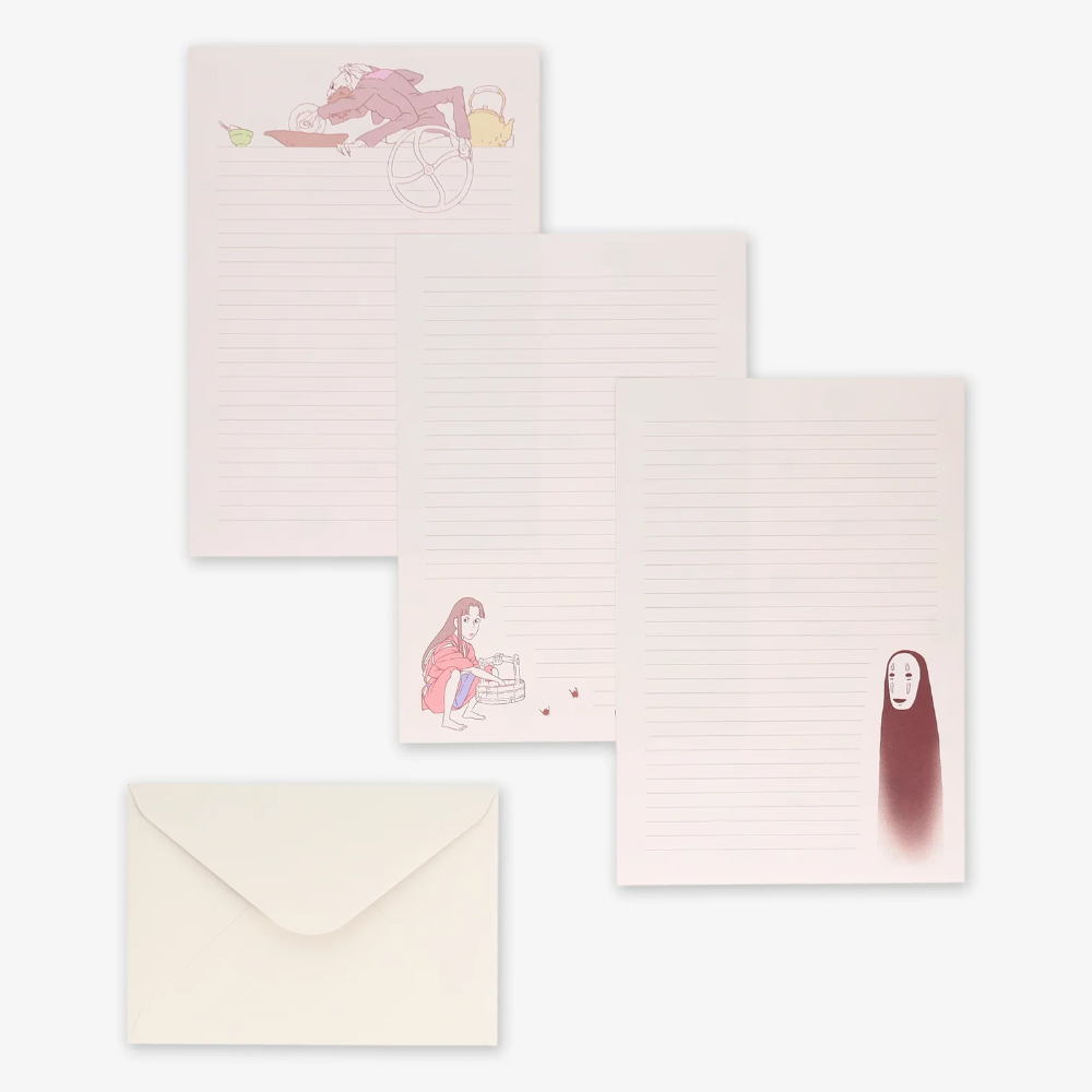 Set of stationery items with illustrations on a white background