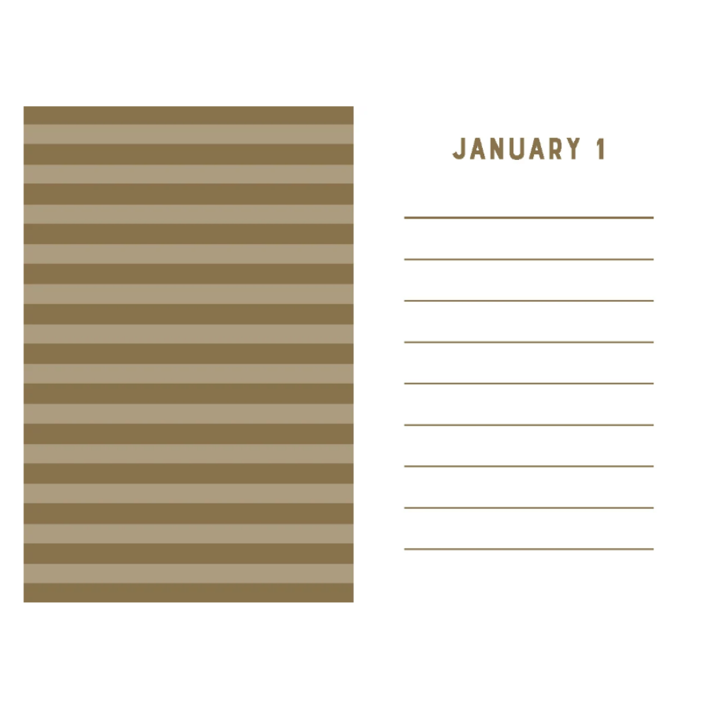 Mini One Line a Day Journal Navy Stripe