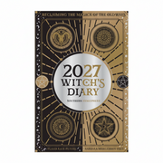 Book cover of '2027 Witch's Diary' with gold and black design elements.