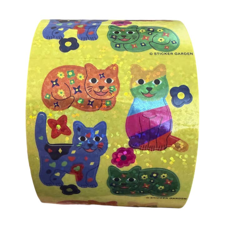 Sticker Garden Tear Off Square Groovy Cats