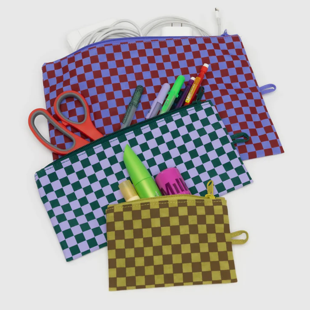 Baggu Flat Pouch Jewel Checks