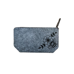 Felt Cosmetic Bag Bee NZ Grey
