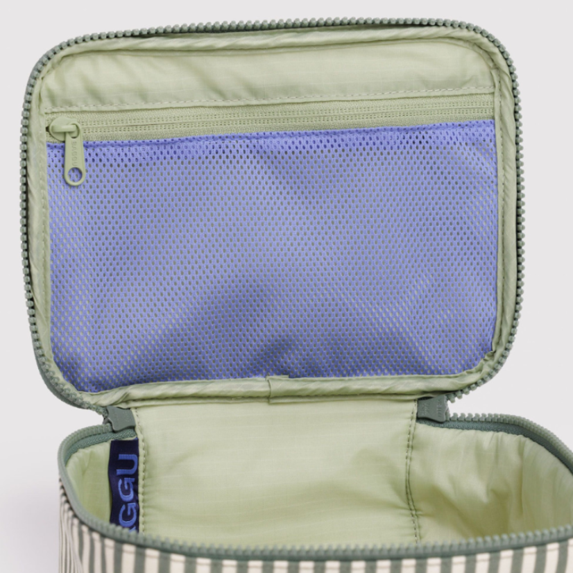 Baggu Open travel bag with purple mesh pocket Makeup Baggu