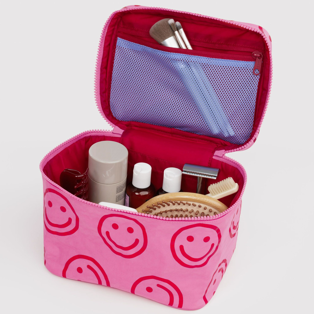 Baggu Large Cosmetic Case  Azalea Pink Happy