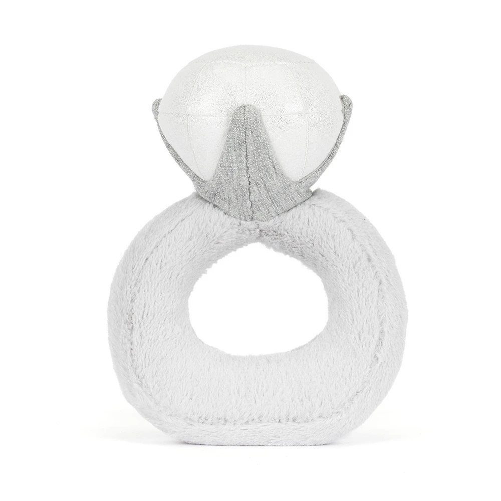 Gray textured ring toy on a white background