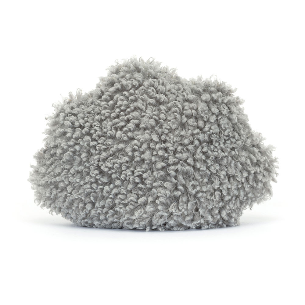 Fluffy gray toy on a white background