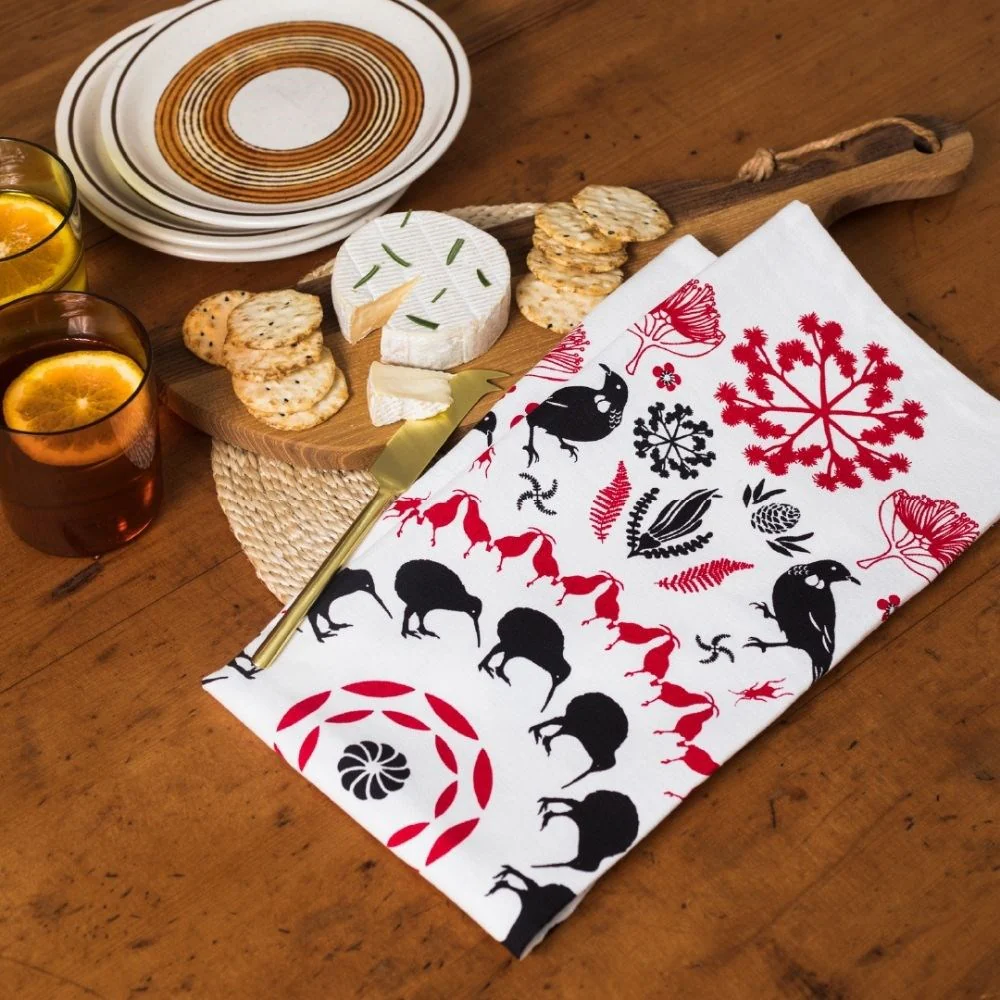 Ali Davies Tea Towel Iconic NZ