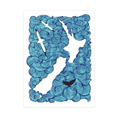 Ali Davies Tea Towel Earth Sea Sky