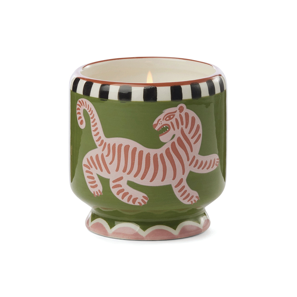 Paddywax Adopo Tiger Ceramic Candle Black Cedar & Fig 226g