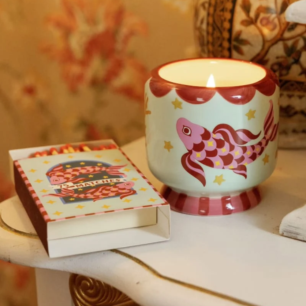 Paddywax Adopo Flower Ceramic Candle Koi Ocean Tide 226g