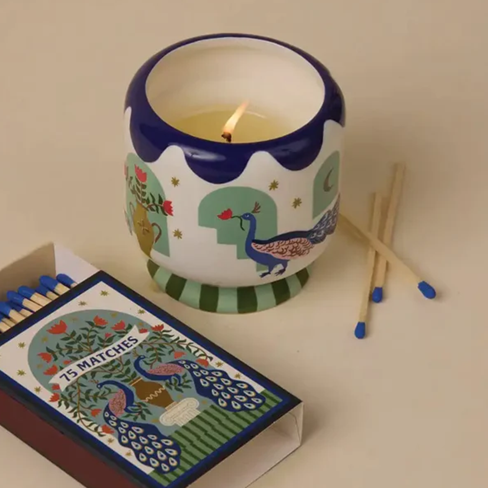 Paddywax Adopo Flower Ceramic Candle Misted Lime226g