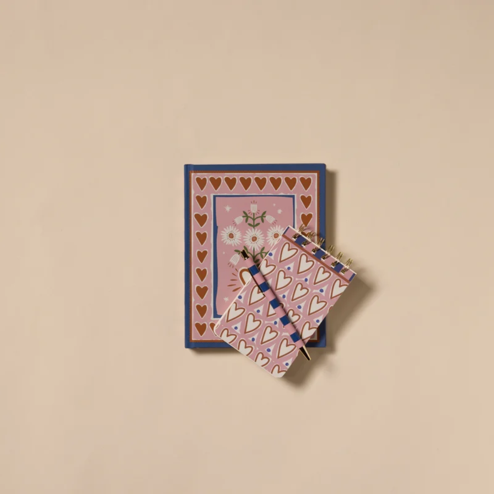 Designworks Ink Twin Wire Notepad Hearts