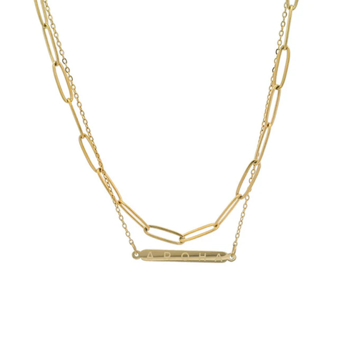 Little Taonga Double Chain Necklace Aroha