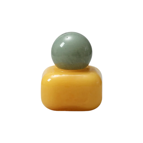 Garcia Ava Glass Jar Short Mustard Green