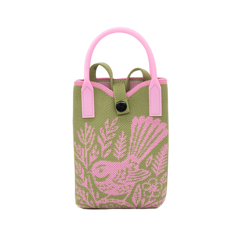 100% NZ Mini Cross Body Bag Pīwakawaka Woodcut