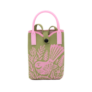 100% NZ Mini Cross Body Bag Pīwakawaka Woodcut