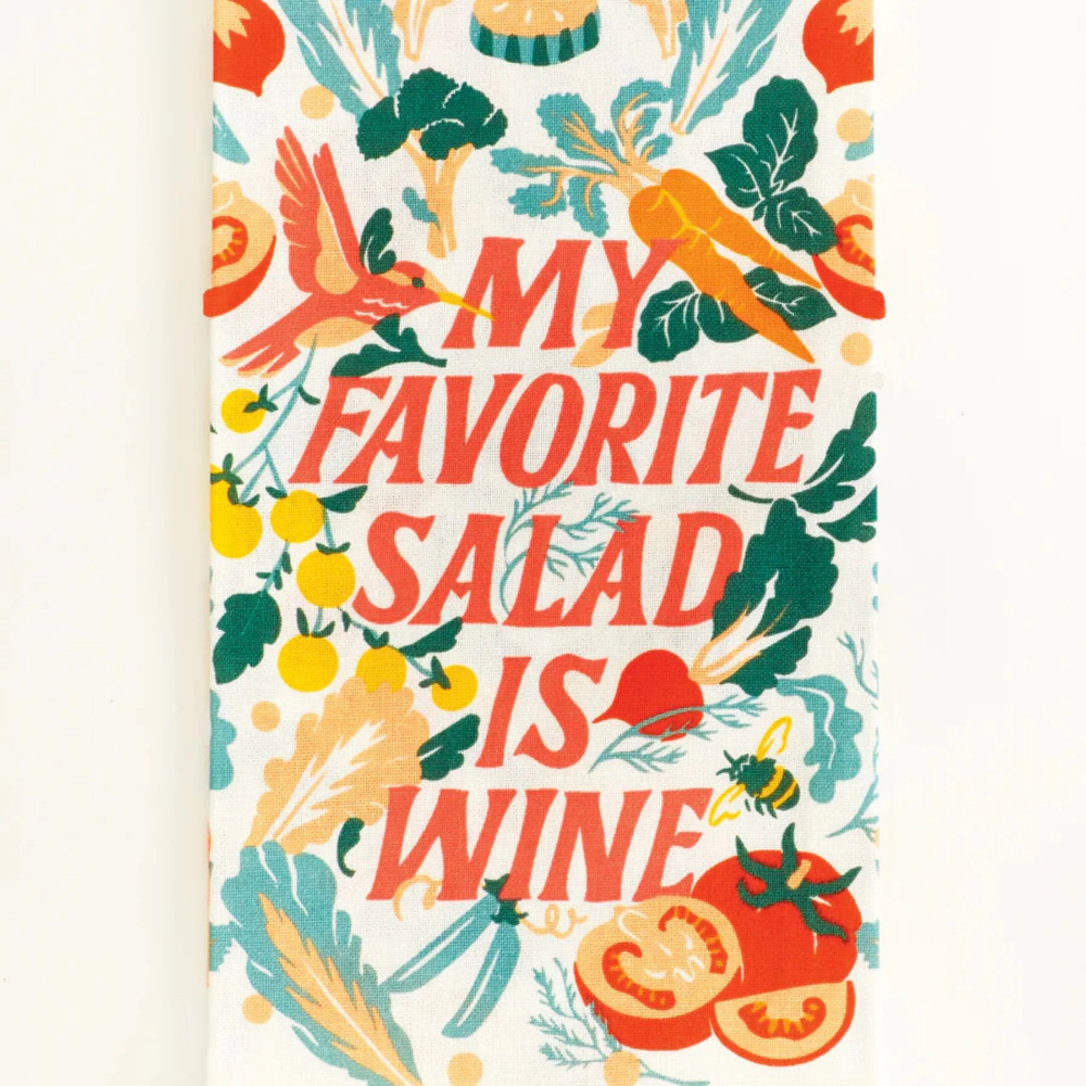 Blue Q Tea Towel My Favorite Salad is Wine
