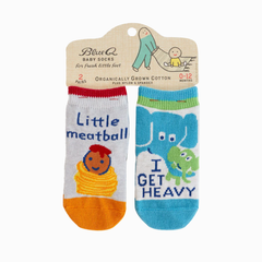 Blue Q Baby Socks Meatball and Heavy