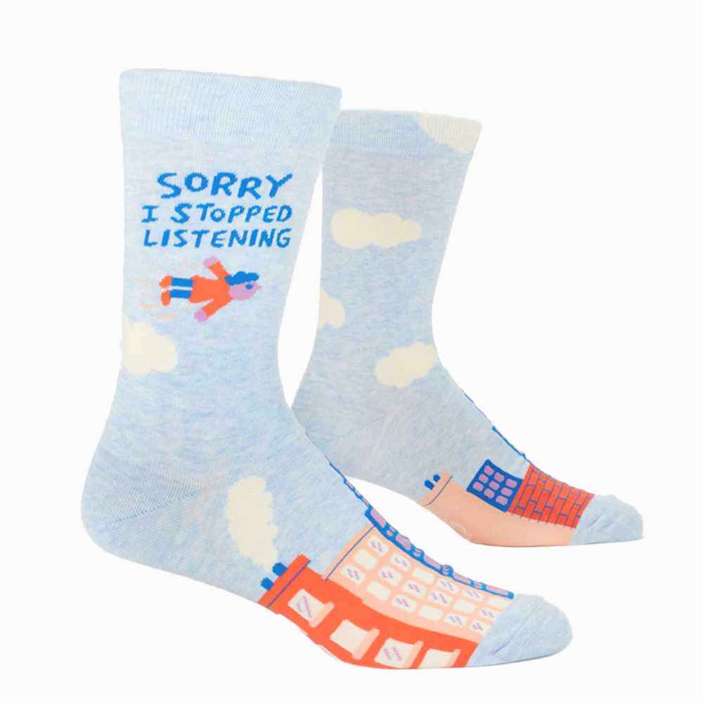 Blue Q Men's Socks I Stopped Listening