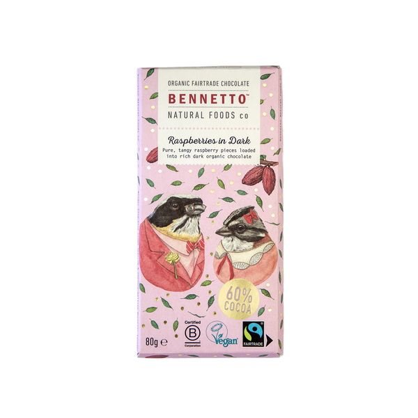 Bennetto Chocolate Raspberries in Dark 80g