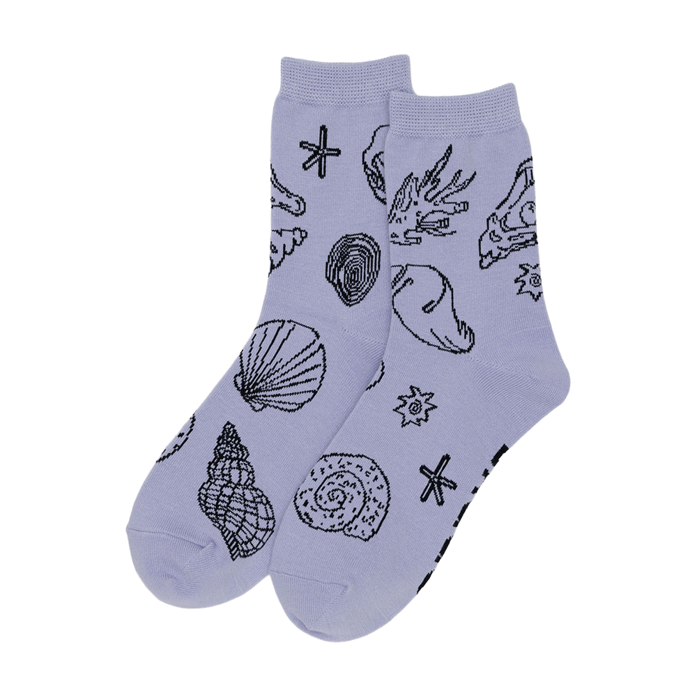 Baggu Crew Socks Shells Light Blue