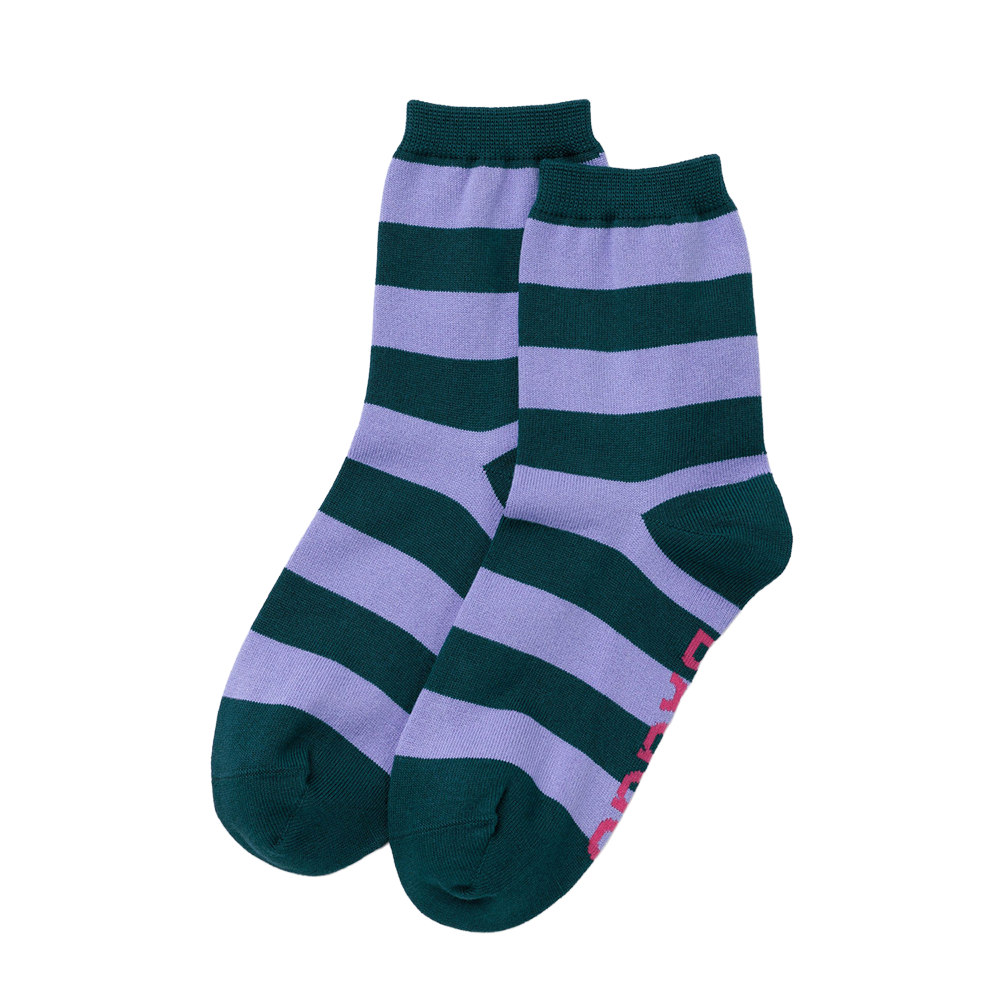 Baggu Crew Socks Stripe Malachite