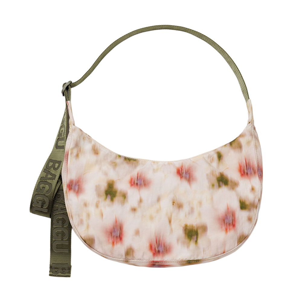 Baggu Medium Nylon Crescent Bag Abstract Floral