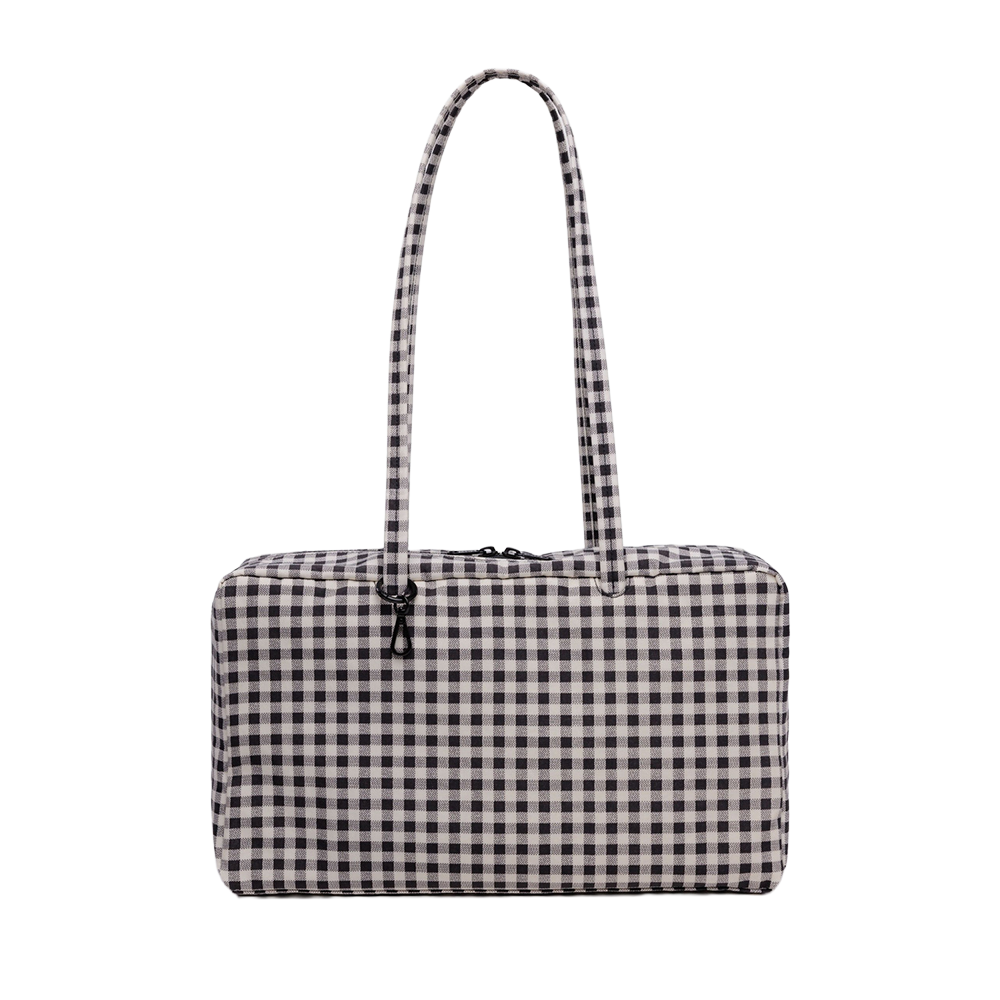 Baggu Nylon Bowler Bag Black & White Gingham