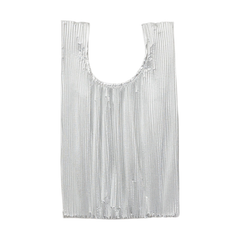 Baggu Pleated Baby Reusable Bag Chrome Metallic