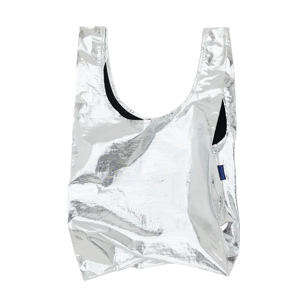 Baggu Standard Reusable Bag Metallic Silver