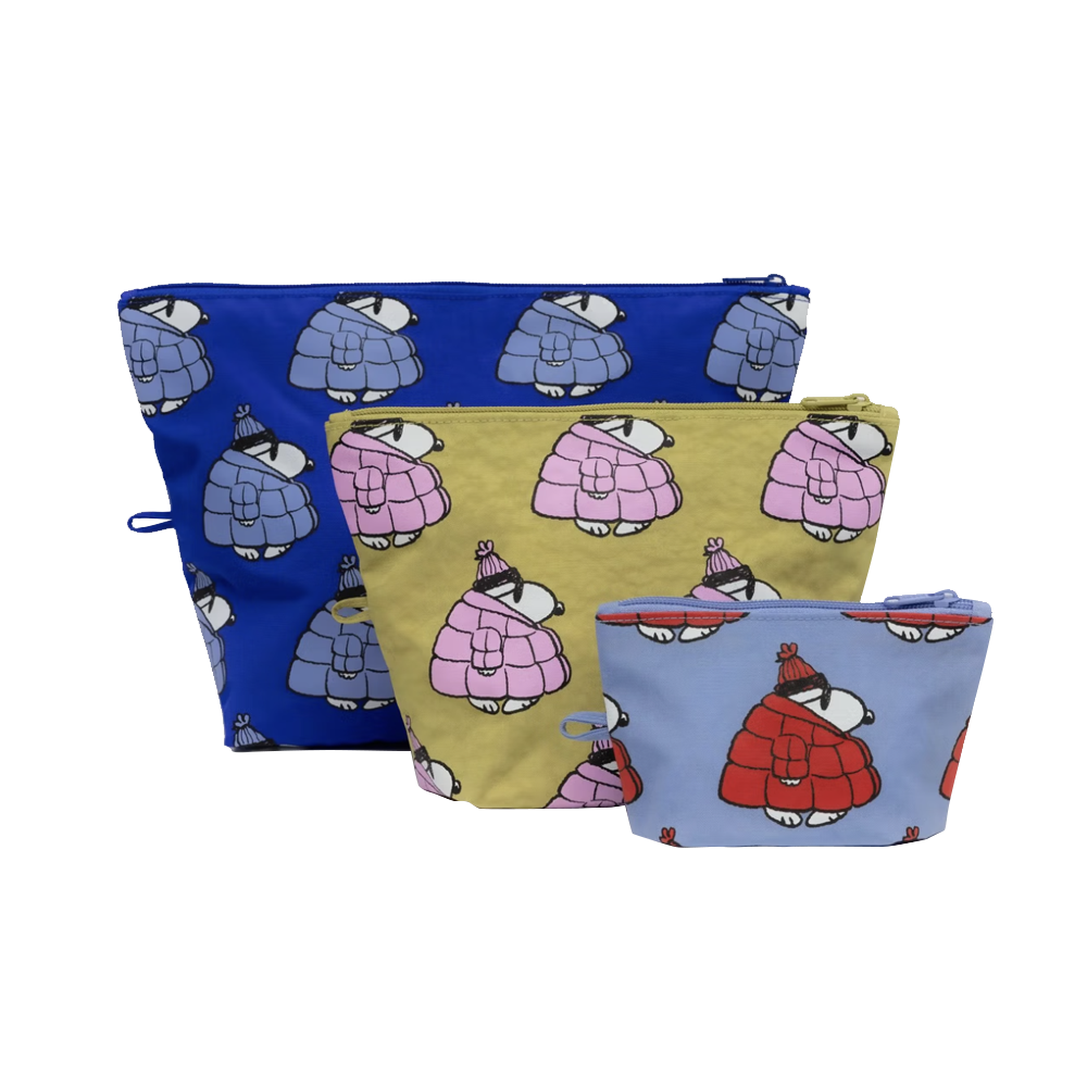 Baggu x Peanuts Go Pouch Puffer Snoopy Repeat